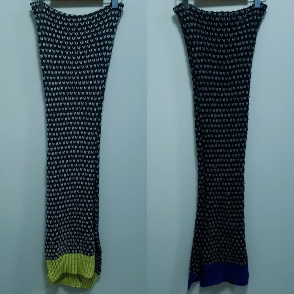 Seductions Acrylic Scarfs One Size Yellow Blue Black